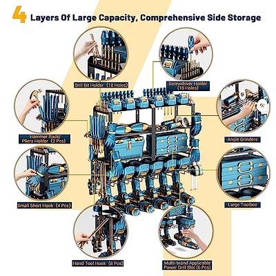 ACOSIY Power Tool Organizer Wall Mount with 6 Drill Holder Rack, 4 Layers  Large Capacity Cordless Tool Storage Organizer, 180+lbs High Load Bearing  Tool Box Shelf for Garage Organization - Yahoo Shopping