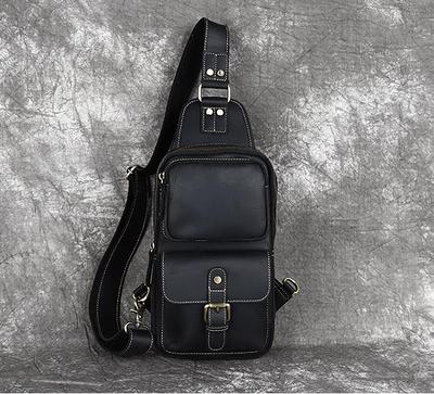 Gift for Men Crossbody Leather Bag Hip Bag Fanny Pack 