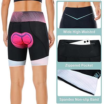 Zacro Bike Shorts Women Padded - Biker Shorts with Zip Pocket