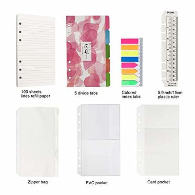 6-Pack Colored A6 Lined Binder Paper (240 Sheets/480 Pages), 6