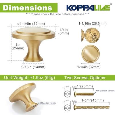 20 Pack Brass Cabinet Handles Solid Round Drawer Knobs For Kitchen Cab