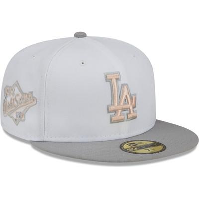 Los Angeles Angels New Era 2002 World Series Side Patch 59FIFTY Fitted Hat  - Peach/Purple