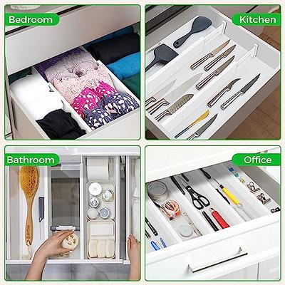 Bamboo Drawer Dividers Organizer with Inserts, Expandable from 12.5-21.7, Adjustable  Drawer Organizer Separators for Utensils, Dresser, Bedroom, Bathroom,  Closet, Clothing, Office (White) - Yahoo Shopping