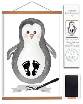 Penguin Baby Footprint Kit Canvas - Memorialize Baby Foot Prints with This  One of a Kind Baby