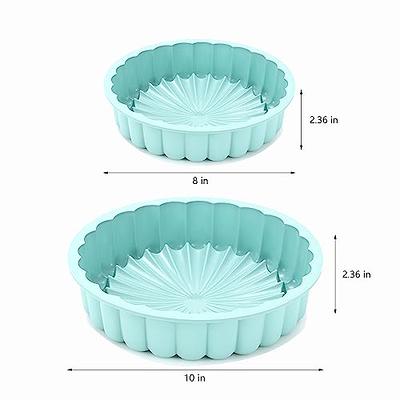 OAMCEG 2 Pack Bunte Cake Pan Nonstick, 10 Inch Fluted Tube Cake