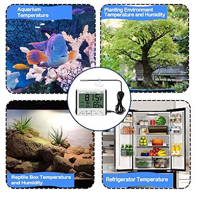 Reptile Thermometer Humidity and Temperature Sensor Gauges Reptile Digital  Thermometer Digital Reptile Tank Thermometer Hygrometer with Hook Ideal for