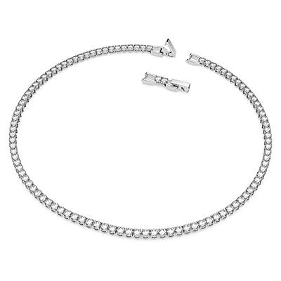 Swarovski Tennis Deluxe Mixed V Necklace, White, Rhodium Plated | Odel.lk