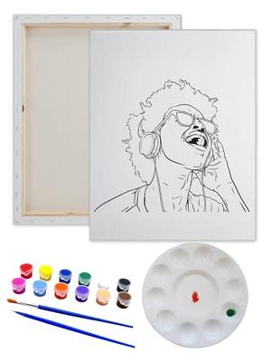 Indigo Art Studio Pre Drawn Canvas Painting for Adults Kids Couples | 4-40  PACK Discounted Bundle | DIY Birthday Gift & Sip and Paint With Twist Party