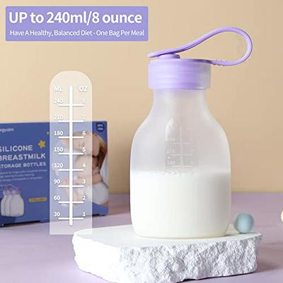 Momcozy Silicone Milk Storage Bags, Reusable Breastmilk Bags for  Breastfeeding, 8.5oz/250ml Breast Milk Saver, Leakproof Milk Freezer  Storing Pouches