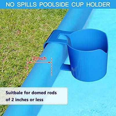 4 Pack Poolside Cup Holder Above Ground Pool Drink Holder No Spill Drink  Holder Pool Phone Holder Cup Holder (Blue) 