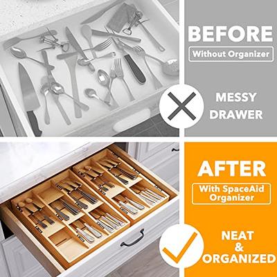 SpaceAid Bamboo Plastic Lid Organizer for Kitchen