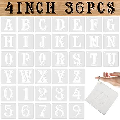 Alphabet Letter Stencils 3 Inches, 36 Pcs Reusable Plastic Letter Number Templates, Art Craft Stencils for Wood, Wall, Fabric, Rock, Chalkboard