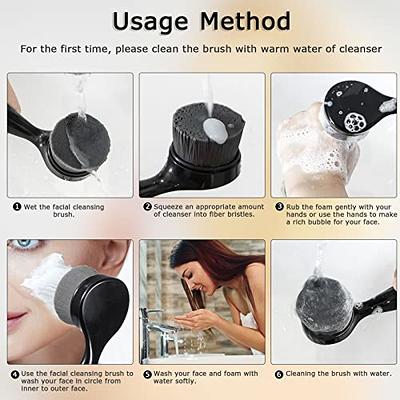 Silicone Facial Cleansing Brush 3 Designs, Beomeen 4 in 1 Handheld