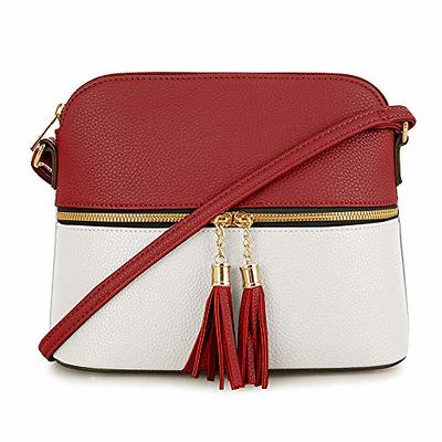 FashionPuzzle Saffiano Small Dome Crossbody bag with Chain Strap