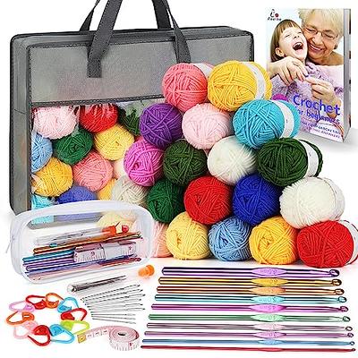 Katech Crochet Kit for Beginners, Crochet Starter Kits for Adults and Kids  Includes Crochet Yarn Crochet Hooks Crochet Accessories 3-in-1 Crochet Book