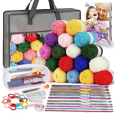 Crochet Yarn for Crocheting, Aeelike 1093 Yards Acrylic Yarn for  Knitting,Full Crochet Kits for Beginners and Professionals, Aluminum Crochet  Hooks, Instruction Book and Grey Storage Bag - Yahoo Shopping