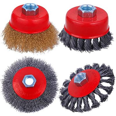 SHITIME 4 Inch Wire Wheel Cup Brush Set, Coarse Twisted Knotted Wire Wheel  for Angle Grinder