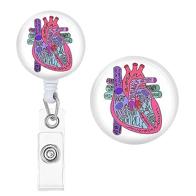 Heart Badge Reel,Funny Badge Reels Retractable,Badge Holder Retractable Clip，Retractable  Badge Holders for Nurses Office Teacher - Yahoo Shopping