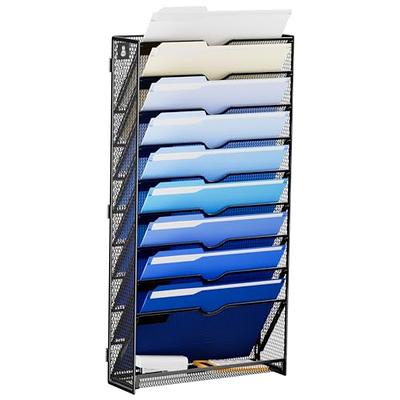 SUPEASY 6-Tier Wall File Organizer with Hooks, Hanging Wall File Holder for  Papers, Folders, Files Clipboard & Magazine Organization Great for Office  Home, Silver - Yahoo Shopping