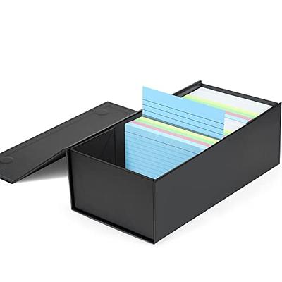 MaxGear Index Card Holder, 3x5 Index Card Organizer with Dividers, 5 Color  Index Cards, 100 Ruled Cards, Plastic Index Card Box for Flash Cards, Note