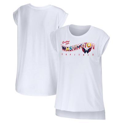 Women's WEAR by Erin Andrews Navy Washington Nationals Notch Neck Tie-Dye T- Shirt