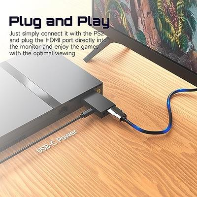 For PlayStation 2 ps2 to HDMI Converter Video Adapter HD+ 3.5mm Audio Cable