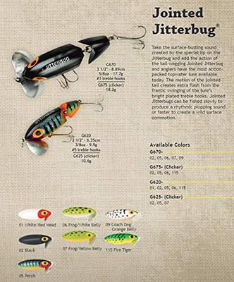 Arbogast Jointed Jitterbug Topwater Bass Fishing Lure, Excellent
