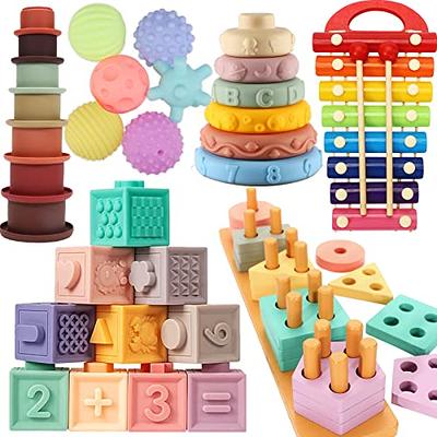 Aubrogo Baby Toys 6 to12 Months - 7 in 1 Montessori Toys for 1