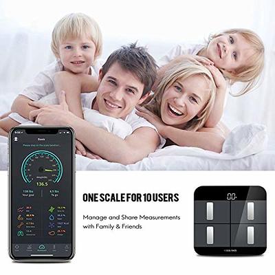 Himaly Body Fat Scale Smart BMI Scale Digital Bathroom Wireless Weight Scale, Body Composition Analyzer with Smartphone App Sync with Bluetooth, 180kg