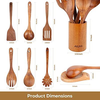 Wooden Cooking Utensils with Holder & Spoon Rest – Woodenhouse