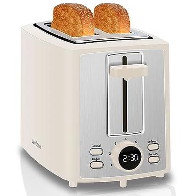 Longdeem 4-slice Toaster, Stainless Steel With Extra-wide Slots,  Bagel/defrost/cancel, 6 Settings, Easy Clean Tray, Large Handle, Chrome  Accents In Stylish Pastel Blue, Compact And Modern