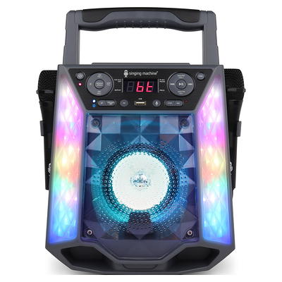 The Singing Machine Bluetooth CD+G Karaoke Sound System with LED Lights,  SML633, Black