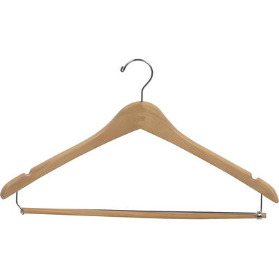 Beige Velvet Cascading Slim-Line Hanger with Notches and Tie Bar, Space  Saving Stackable Suit Hangers