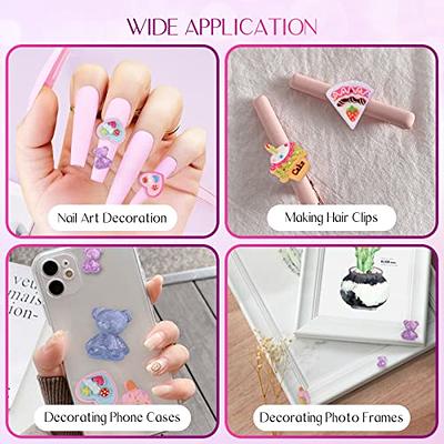 3d Nail Art Charms Bear Heart Resin Glitter Rhinestones Kawaii Decoration  12pcs