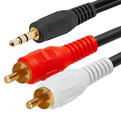 Onvian 3.5mm to 3 RCA Male Plug to RCA Stereo Audio Video Male AUX Cable  5FT Cord