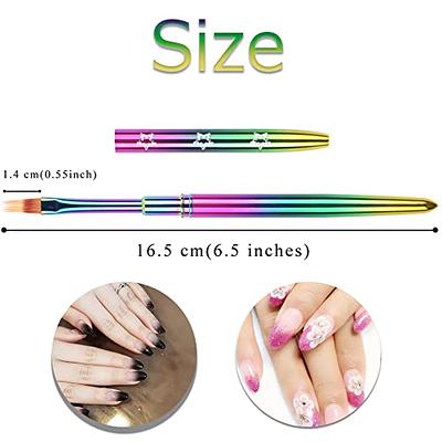 Nail Art Liner Brushes Gradient Metal Handle