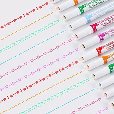 Colored Curve Pens Highlighter Sets, One Set Of 6 Pens Of Different Colors,  6 Different Curve Shape Fine Lines, Pens For Note Taking