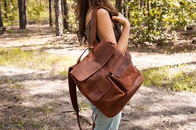 Large Monogram Leather Backpack