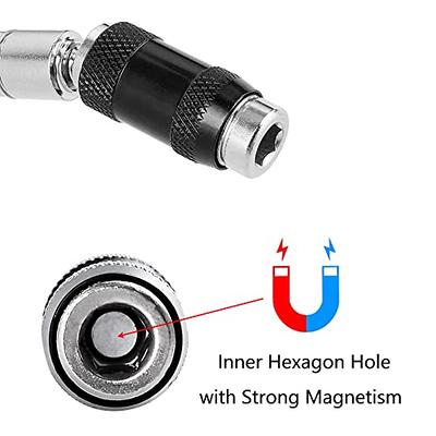 1/4 Pivoting Bit Tip Holder Magnetic Screw Drill Tip Pivot Screwdriver Bit  Holder Magnetic Screw Holder Extender Bendable in 20° Angle for Corners or