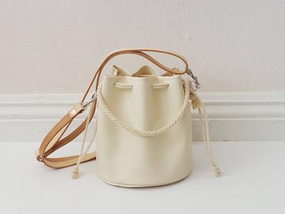  WADORN 2 Colors PU Leather Drawstring for Bucket Bag