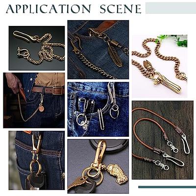 PH PandaHall Fish Hook Keychain, Brass Key Ring Golden Solid U Shape Key Hook  Belt Keyring