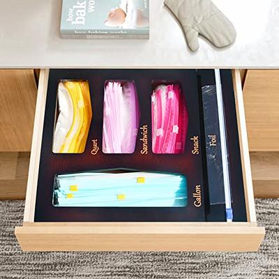 Ziplock Bag Organizer for Drawer - Bamboo Baggie Organizer