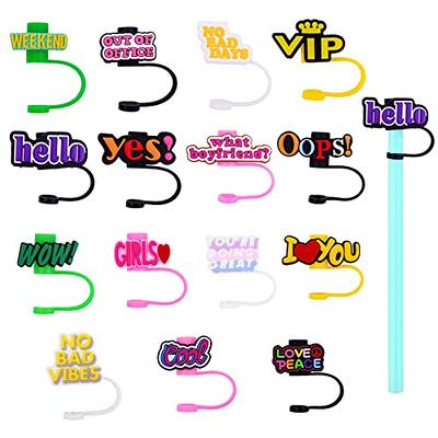 30Pcs Cute Silicone Straw Covers Cap,RENUIS Colorful Straw Toppers for  Tumblers,Reusable Portable Drinking Straw Tips Lids,Dust-Proof Straws Plugs  for