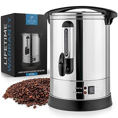 Zulay Commercial Coffee Urn - 50 Cup Stainless Steel Hot Water Dispenser -  BPA-Free Commercial Coffee Maker - Hot Water Urn for Catering - Easy Two  Way Dispensing - Large Hot Drink Dispenser (Black) - Yahoo Shopping