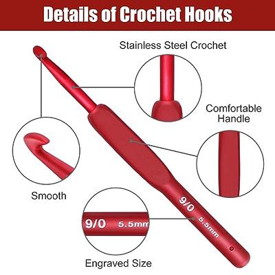 9 Pieces Crochet Hooks Ergonomic Crochet Hooks Set Crochet Hook Needles for  Arthritic Hands with a Case - Yahoo Shopping