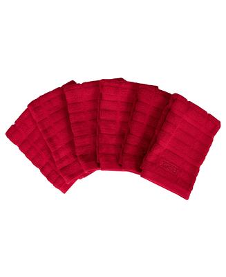 T-Fal Coordinating Flat Waffle Weave Dish Cloth, Set of 12 - Red