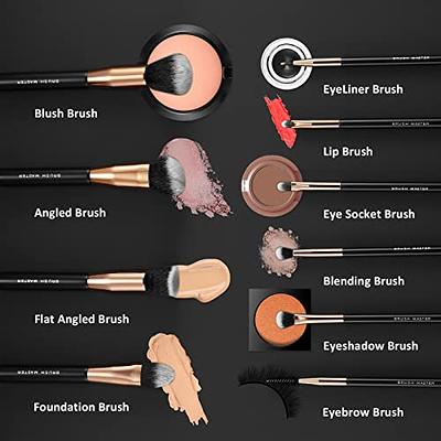 Daubigny Eye Makeup Brushes,12 PCS Professional Eye shadow, Concealer,  Eyebrow, Foundation, Powder Liquid Cream Blending Brushes Set With Carrying