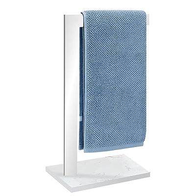 NearMoon Hand Towel Holder with Balanced Marble Base, 304 Stainless Steel Stand  Towel Ring L Shape