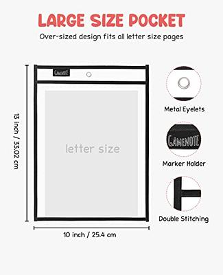 Magnetic Dry Erase Pockets by Two Point (30-Pack) - 10 x 14 in - Black Clear Plastic Sleeves for Paper, Shop Ticket Holders, Job Ticket Holders, Clear