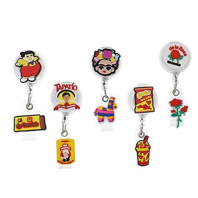 Pabucle 5PCS Mexican Retractable Badge Reel Holder,ID Card Badge